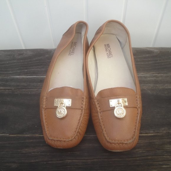 Michael Kors Shoes - MICHAEL KORS Brown Gold Leather Loafer Shoe Size 9M Shoes